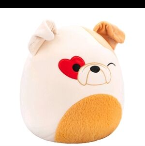 Squishmallow Heart Eye Brock White Tan Dog Plush Toy NWT Valentine's Day 2026